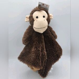 Monkey Security Blanket + Rattle, Baby Gift